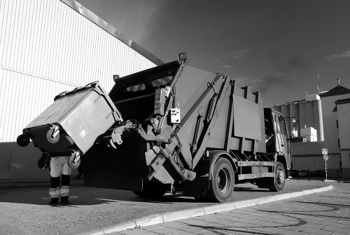 Construction site with waste materials ready for clearance in Lewisham